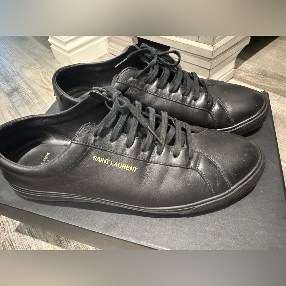 YSL Men's Black Leather Sneakers